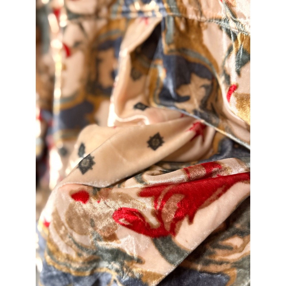 We The Free Velvet Button Down Shirt XS Multicolor Paisley Star Print - Picture 3 of 5